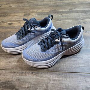 Hoka Bondi 8 running sneakers sz 9.5 women's light blue white comfort